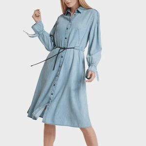 The Hanger Denim Long Sleeve Shirt Dress Button Down Casual Classy Dress size 3